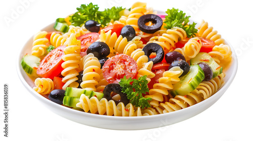 Pasta salad isolated on transparent background