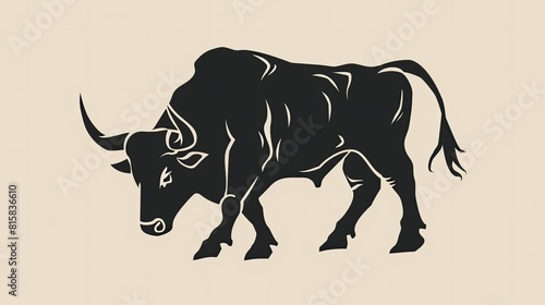 Bull silhouette logo icon vector AI generated