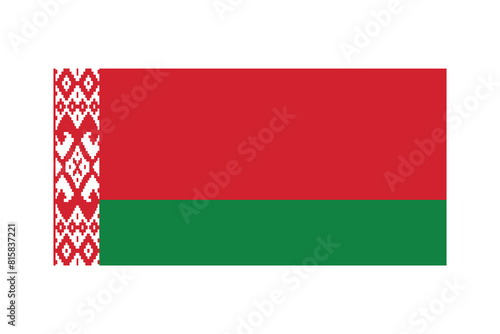 flag of Belarus, Belarusian flag in 1 to 2 proportion, vector illustration on a white background