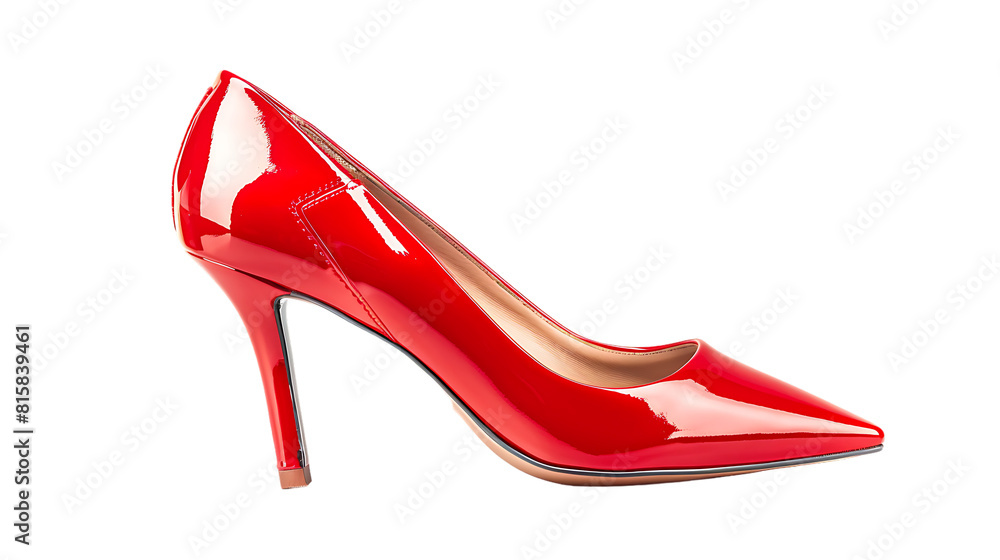 Red pointy toe women shoes with high heels isolated on transparent background Red pointy toe women shoes with high heels isolated on transparent background