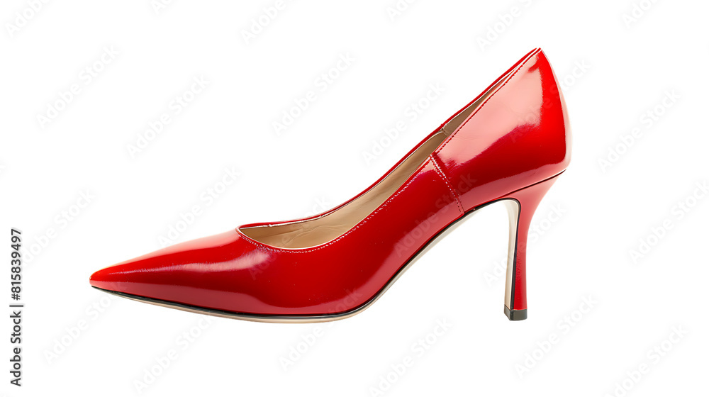 Red pointy toe women shoes with high heels isolated on transparent background Red pointy toe women shoes with high heels isolated on transparent background