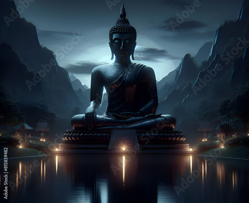 happy buddha purnima, vesak day, religious background Generative AI photo