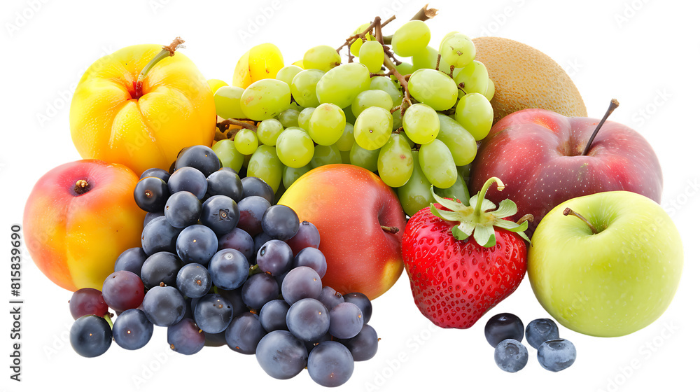 Ripe fruits isolated on transparent background Ripe fruits isolated on transparent background