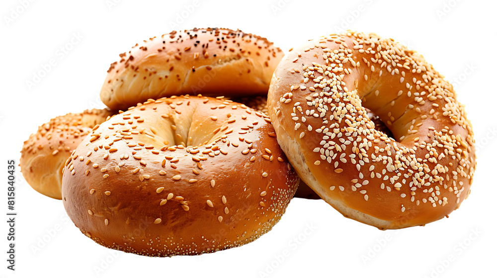 sesame and wheat bagel buns isolated on transparent background sesame and wheat bagel buns isolated on transparent background