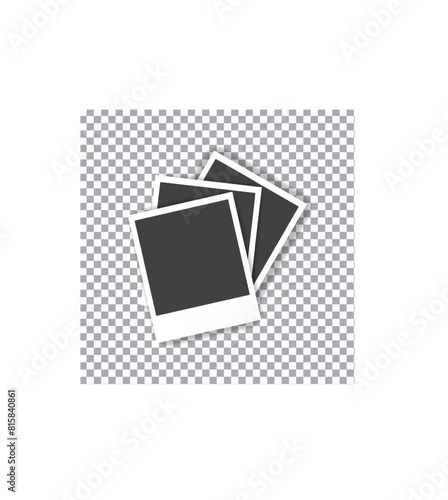 Photography of a retro blank with a shadow on a transparent background. PNG