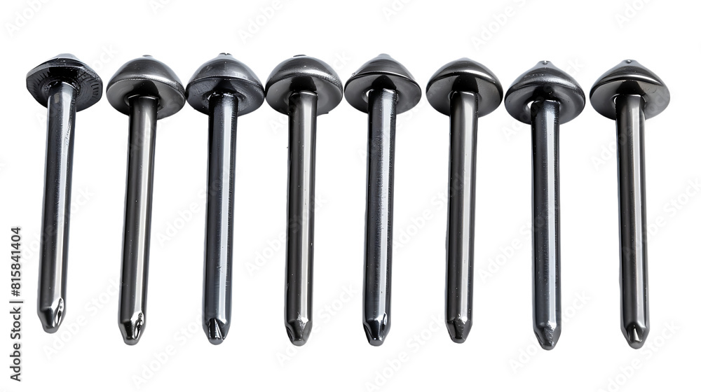 set of metal nail head isolated on transparent background set of metal nail head isolated on transparent background
