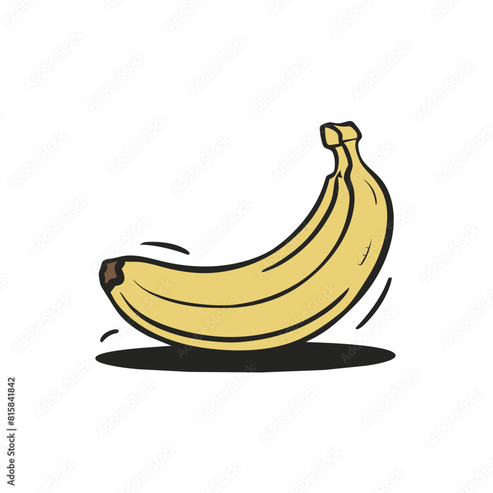 Banana Doodle Art: Playful Illustration of a Tropical Fruit