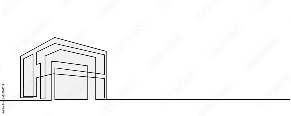 Modern house in one line continuous drawing style isolated on white background. Vector illustration Modern house in one line continuous drawing style isolated on white background. Vector illustration