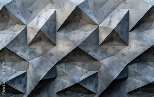 A textured gray geometric pattern of layered diamond shapes. photo