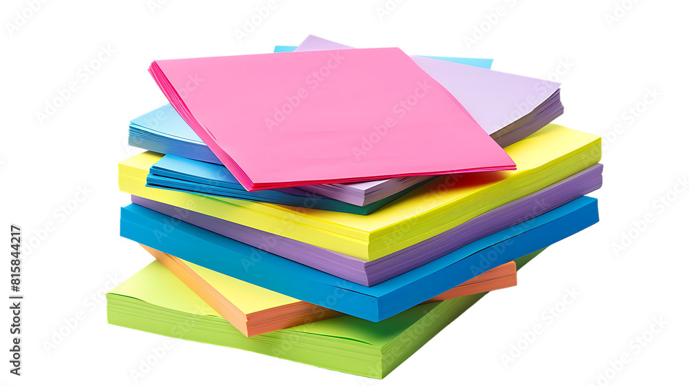 Stack of colorful sticky notes isolated on transparent background Stack of colorful sticky notes isolated on transparent background