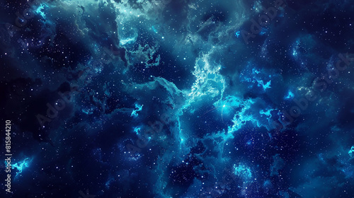 Celestial cyan and indigo hues transport viewers to a cosmic wonderland.
