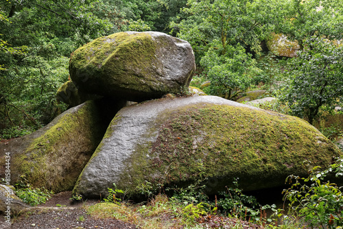 Le Chaos de Rochers or  the Chaos of Rocks in Huelgoat forest, Brittany, France