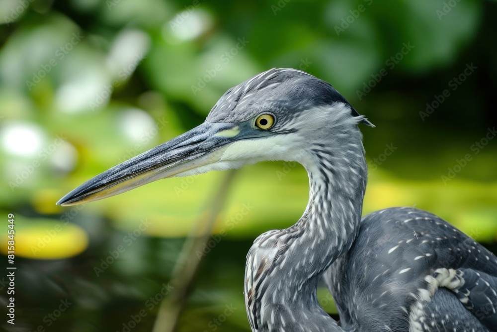 Detailed Bird heron closeup. Outdoor wild park. Generate Ai Detailed Bird heron closeup. Outdoor wild park. Generate Ai