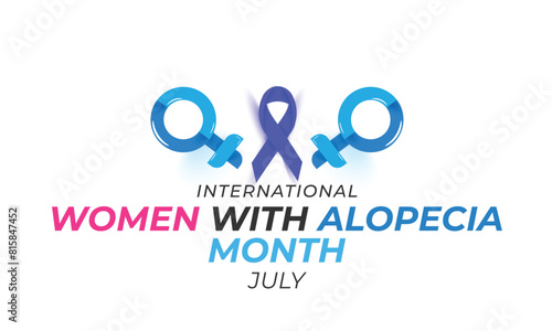 international women with alopecia month. background, banner, card, poster, template. Vector illustration.