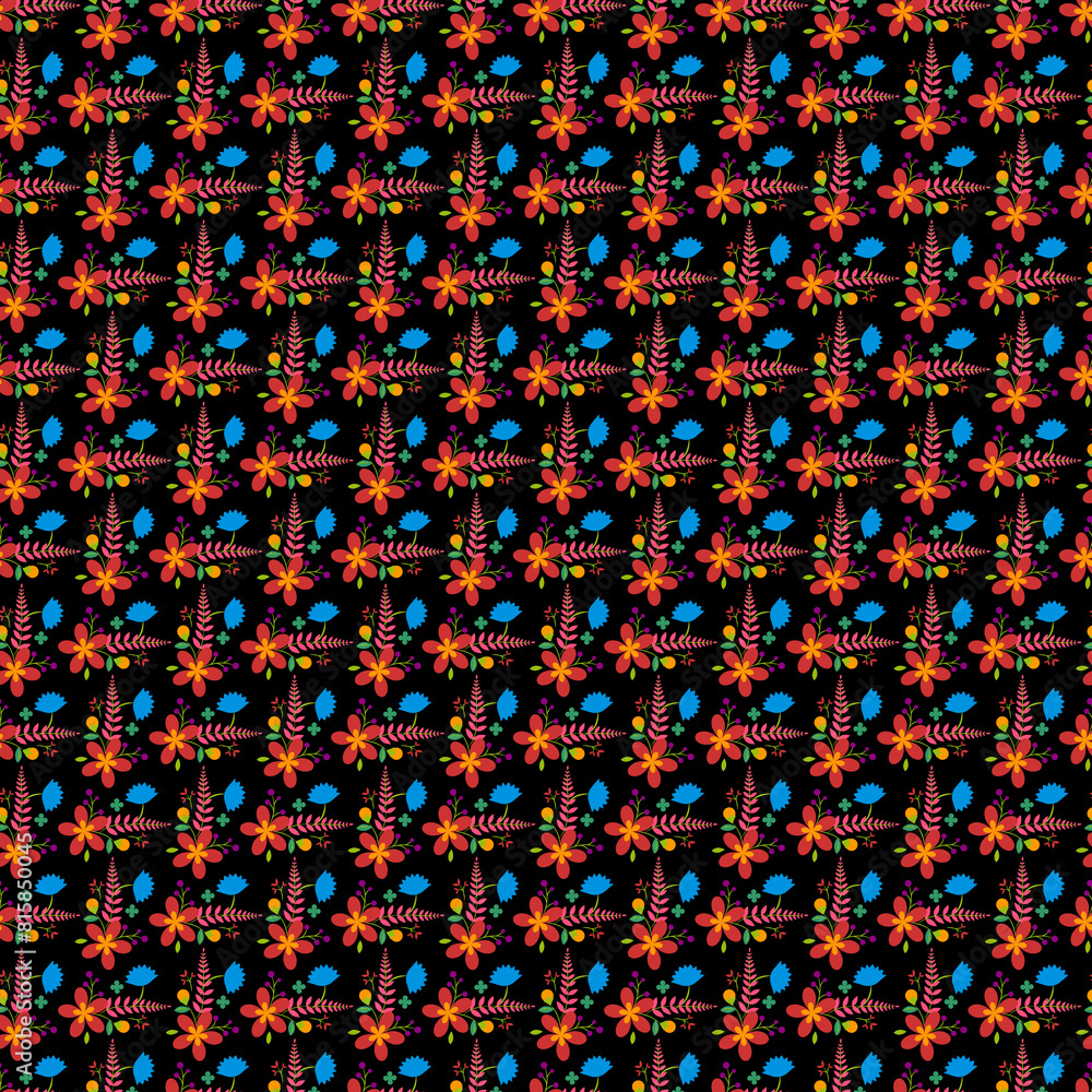 Colourful ditsy flowers print wallpaper Colourful ditsy flowers print wallpaper