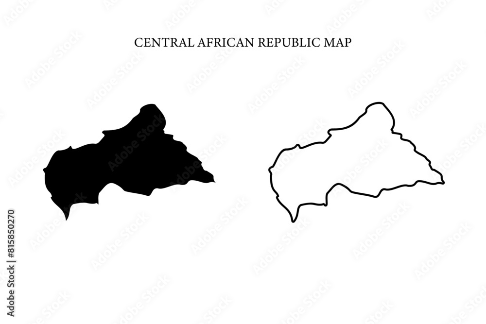 Central African Republic region map Central African Republic region map