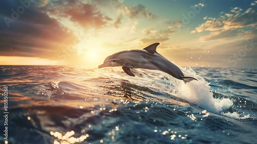 Dolphin in the water illustration  Beautiful  summer vibe  beach  ocean  sea  fish  background