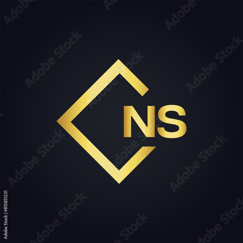 Free Download NS Letter Logo Design. Initial letters NS logo icon. Abstract letter NS N S minimal logo design template. N S Letter Design Vector with black Colors. NS logo,  - GFXLoad