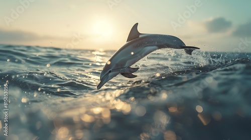 Dolphin in the water illustration  Beautiful  summer vibe  beach  ocean  sea  fish  background