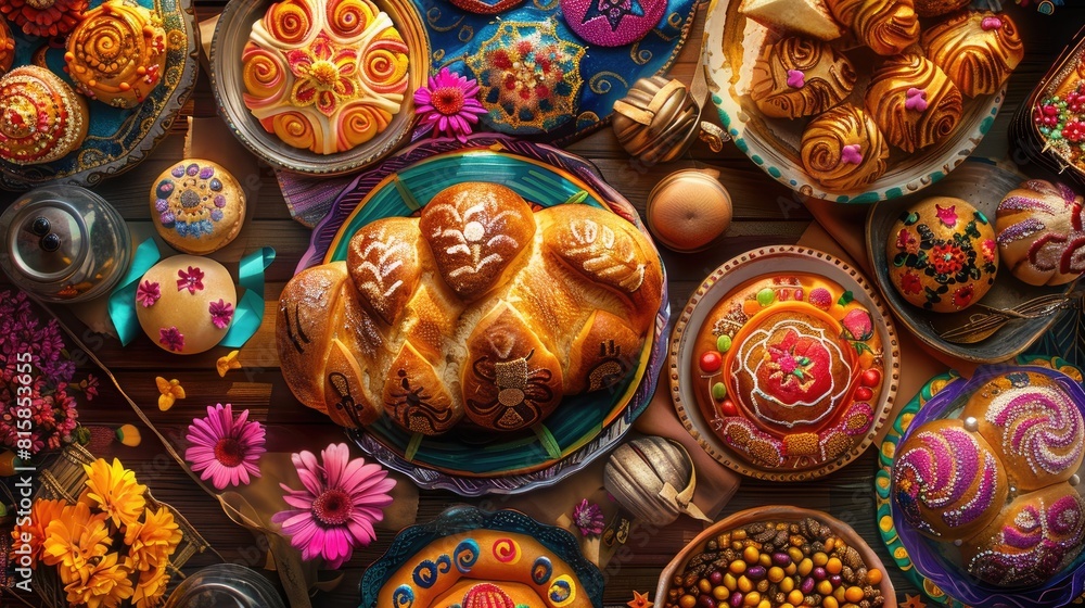 Enjoy Guagua and Colada Morada for the Day of the Dead along with Guagua de Pan and Wawas de Pan Dive into an intricate illustration showcasing the bread of the dead in Bolivia Ecuador and 
