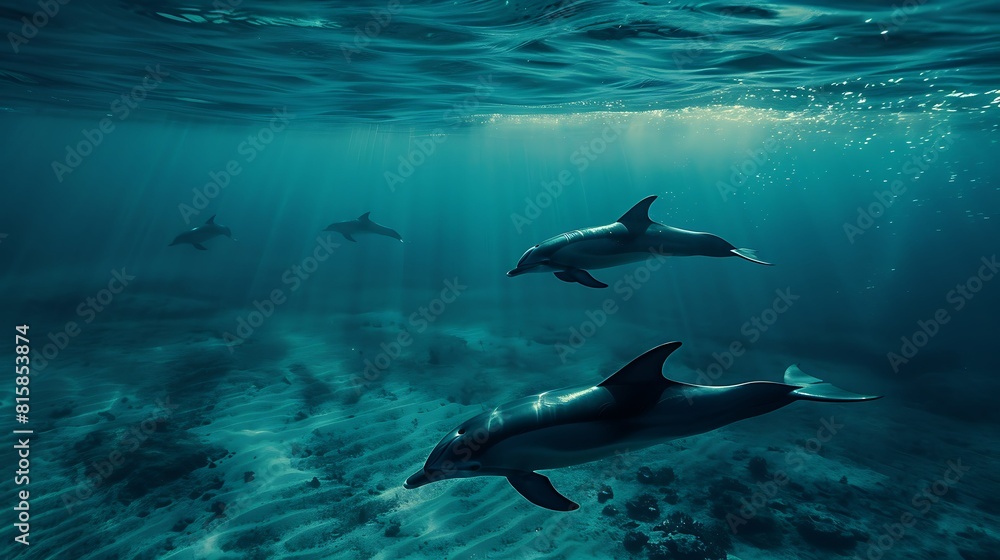 Dolphin in the water illustration, Beautiful, summer vibe, beach, ocean, sea, fish, background Dolphin in the water illustration, Beautiful, summer vibe, beach, ocean, sea, fish, background