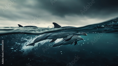 Dolphin in the water illustration  Beautiful  summer vibe  beach  ocean  sea  fish  background