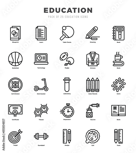 Education Icons bundle. Lineal style Icons. Vector illustration.