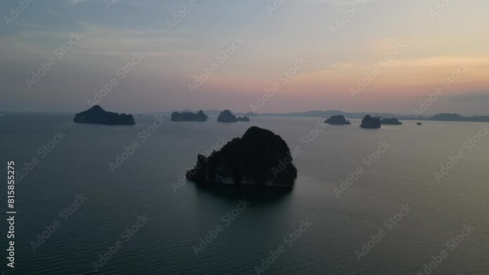 Aerial view sunrise scene of mangrove forest in Phang Nga province Thailand at sunrise, Krabi Aerial view sunrise scene of mangrove forest in Phang Nga province Thailand at sunrise, Krabi