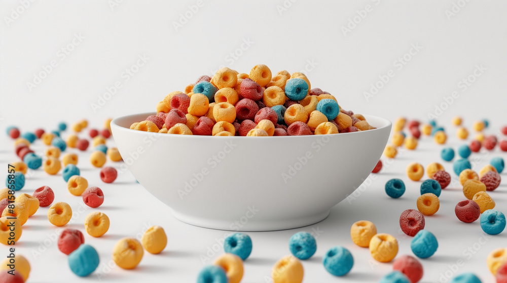 Colorful cereal on a pink background. Cereal background. Colorful breakfast food. top view of bright multicolored breakfast cereal arranged in round frame on white background. Colorful cereal. Colorful cereal on a pink background. Cereal background. Colorful breakfast food. top view of bright multicolored breakfast cereal arranged in round frame on white background. Colorful cereal.