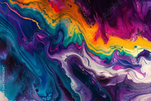 Fluid painting  abstract colorful liquid texture  marble waves acrylic pouring background 