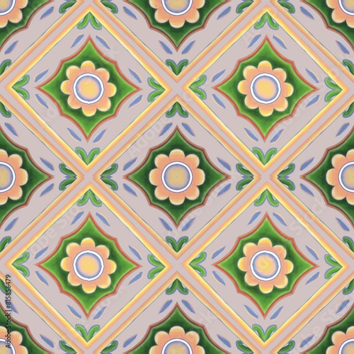 Seamless abstract floral pattern, designed in blue and green to make it stand out. Suitable for fabric and ceramic work.