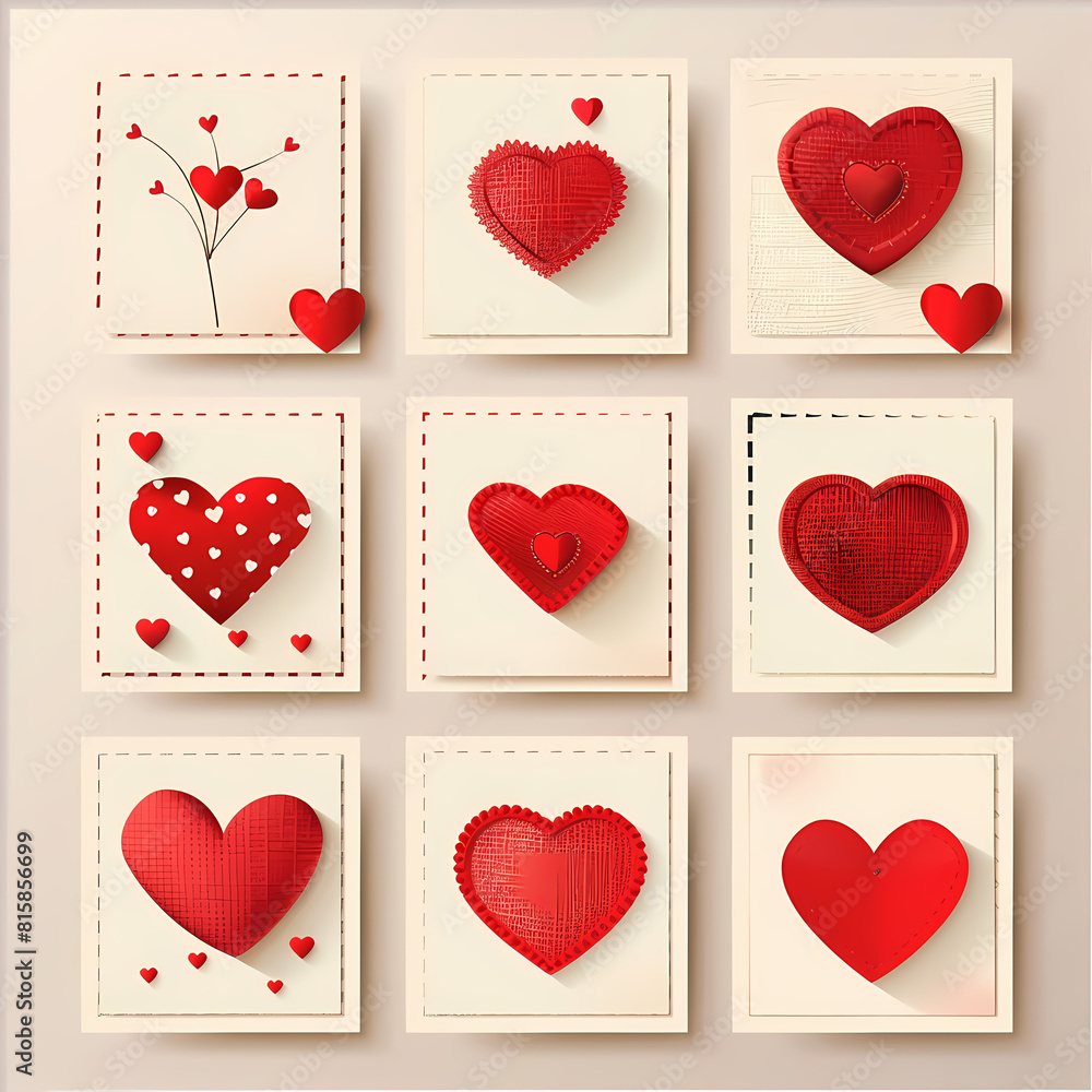 Valentines day s card templates set vector image