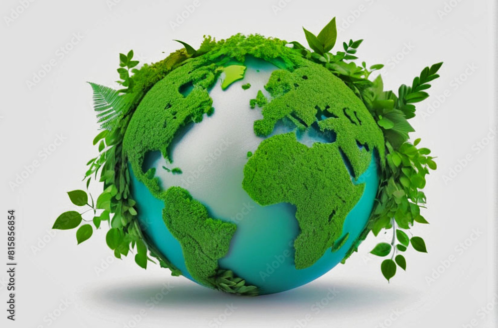 Green globe earth on white Background. save of earth. environment concept for background web or world guardian organization, World Environment Day, Earth Day Green globe earth on white Background. save of earth. environment concept for background web or world guardian organization, World Environment Day, Earth Day
