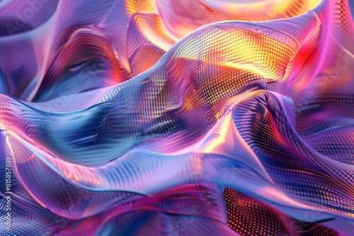 Merging glowing and opaque structures, flowing and morphing, 3d render photo