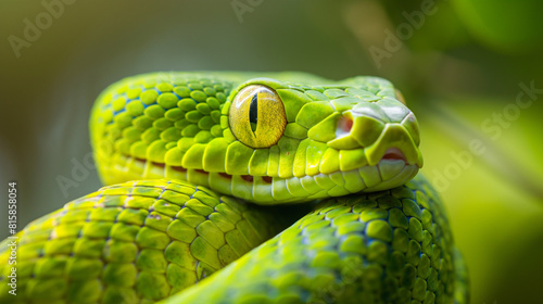 Welt Schlangen Tag internationaler Tag der Schlange am 16. Juli Schlange mit Schild blanko für Text isoliert Generative AI
