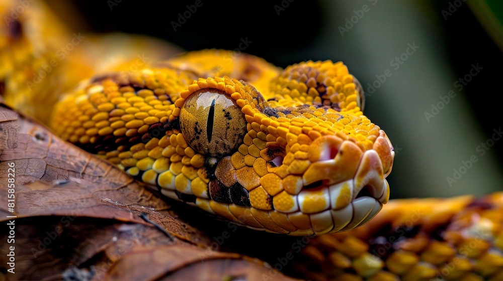 Fototapeta premium portrait of yellow snake 