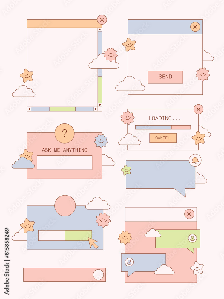 UI Windows Sticker Illustration for Planner UI Windows Sticker Illustration for Planner
