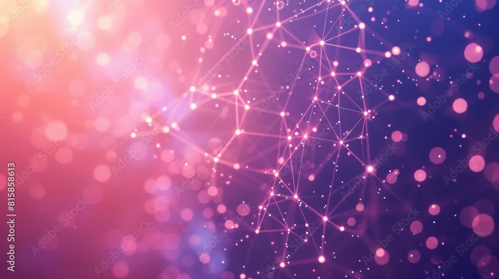 Fototapeta premium Pink and Purple Background With Dots and Lines