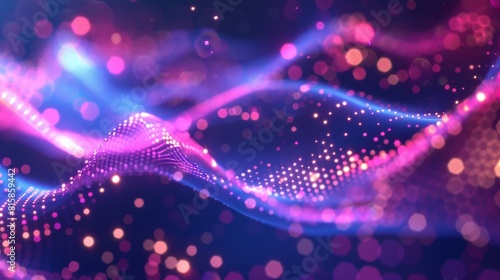 Wallpaper Mural Pink and Purple Wave With Dots Torontodigital.ca