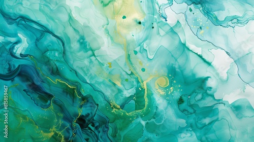 Abstract Painting in Green and Yellow