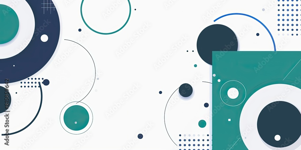 A white background with white circles and blue dots, a simple flat vector design in the style of Adobe Illustrator, simple geometric shapes A white background with white circles and blue dots, a simple flat vector design in the style of Adobe Illustrator, simple geometric shapes