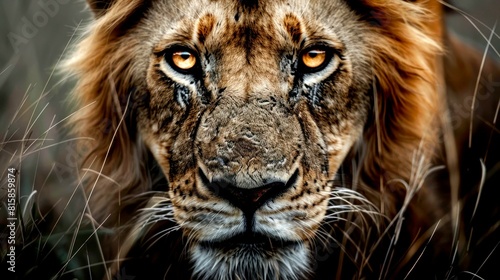 portrait lion in the jungle