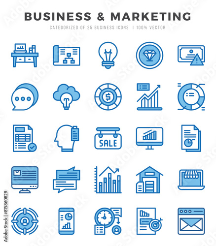 Business & Marketing icon pack for your website. mobile. presentation. and logo design.