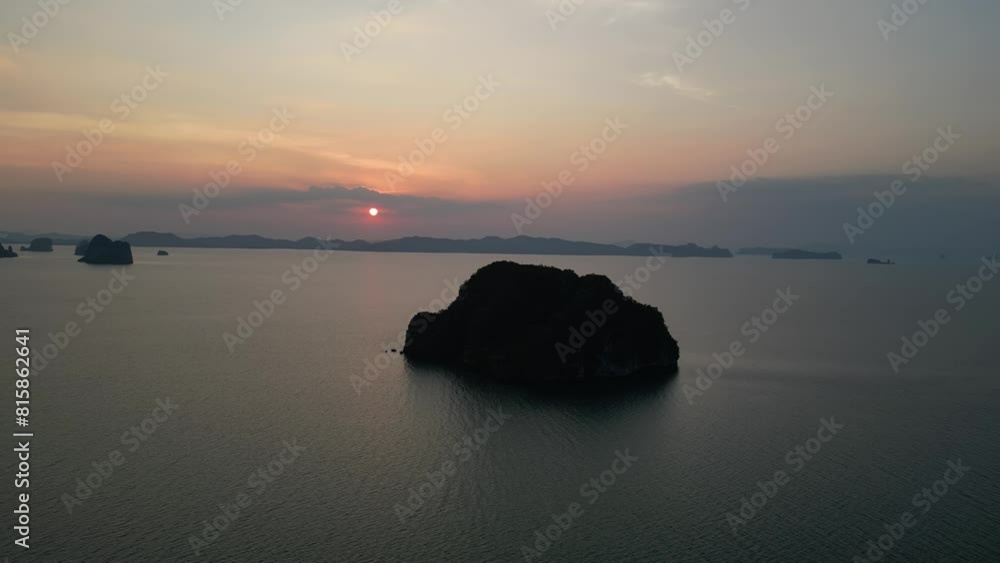 Aerial view sunrise scene of mangrove forest in Phang Nga province Thailand at sunrise, Krabi Aerial view sunrise scene of mangrove forest in Phang Nga province Thailand at sunrise, Krabi