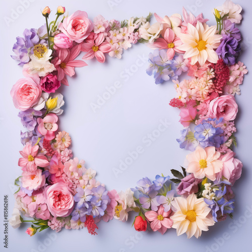 Mother's Day card. International Women's Day. Flowers backdrop.