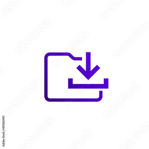 Download folder icon, vector pictogram