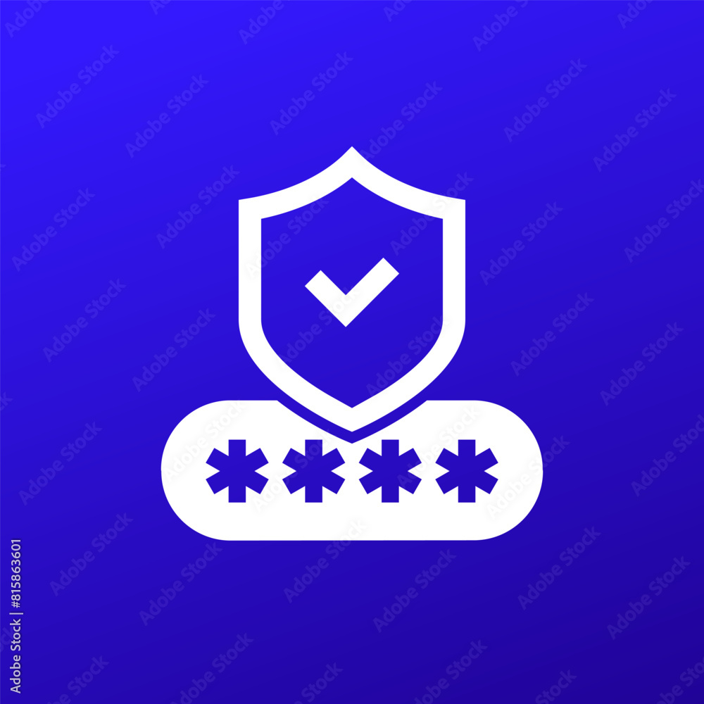 password vector icon with shield
