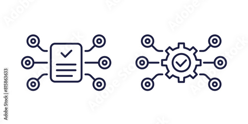 project line icons on white, vector