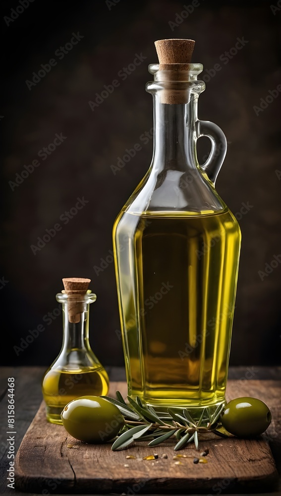 a bottle of olive oil next to a bottle of olive oil. a bottle of olive oil next to a bottle of olive oil.