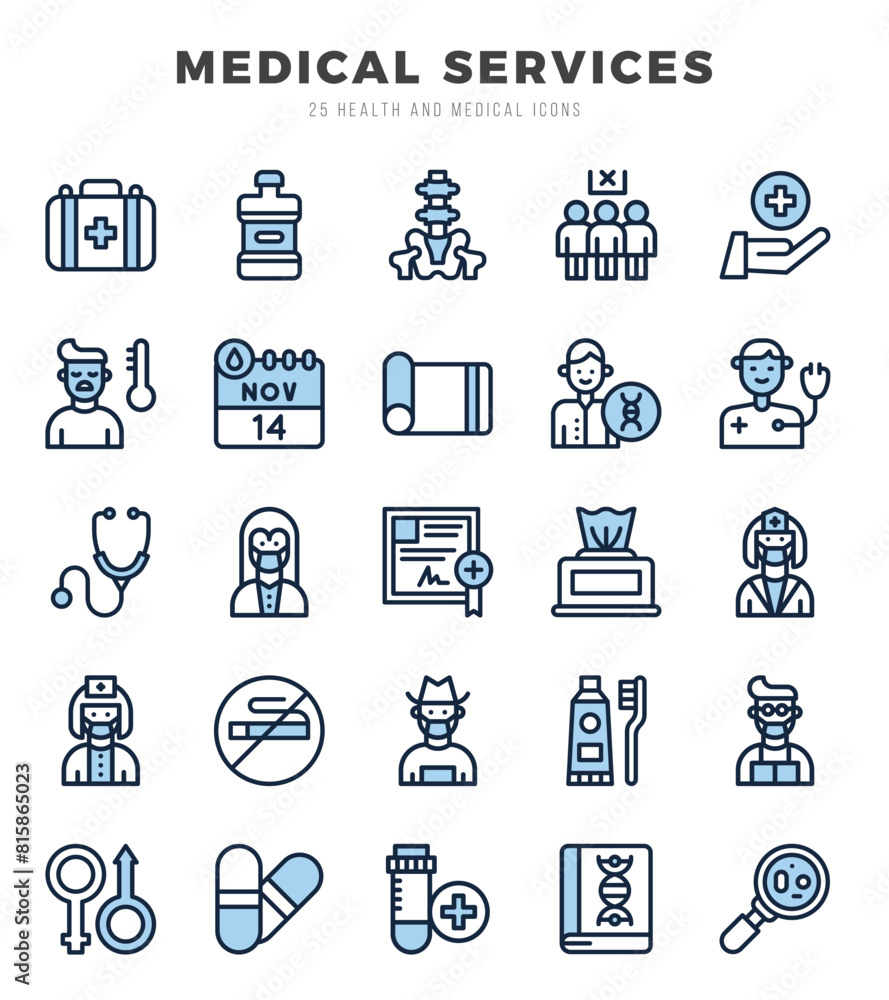 MEDICAL SERVICES icons Pack. Two Color icons set. MEDICAL SERVICES collection set. Simple vector icons. MEDICAL SERVICES icons Pack. Two Color icons set. MEDICAL SERVICES collection set. Simple vector icons.